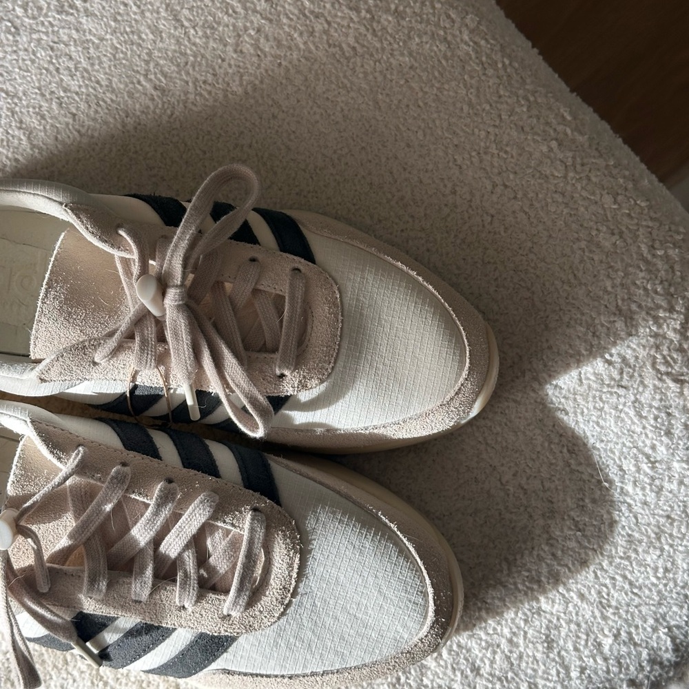 Adidas Fear of God Collab Cream and Black Sneakers - Picture 3 of 5